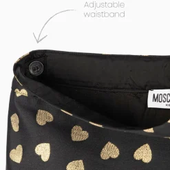 Girls Black & Gold Hearts Jacquard Skirt