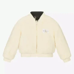 Girls Black & Ivory Fleece Reversible Jacket