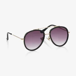 Girls Black Aviator Sunglasses