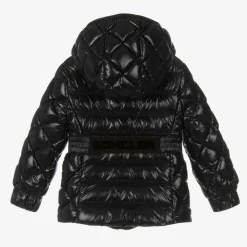 Girls Black Belted Down Jacket