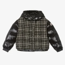 Girls Black Checked Dale Down Jacket