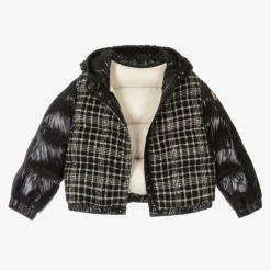 Girls Black Checked Dale Down Jacket