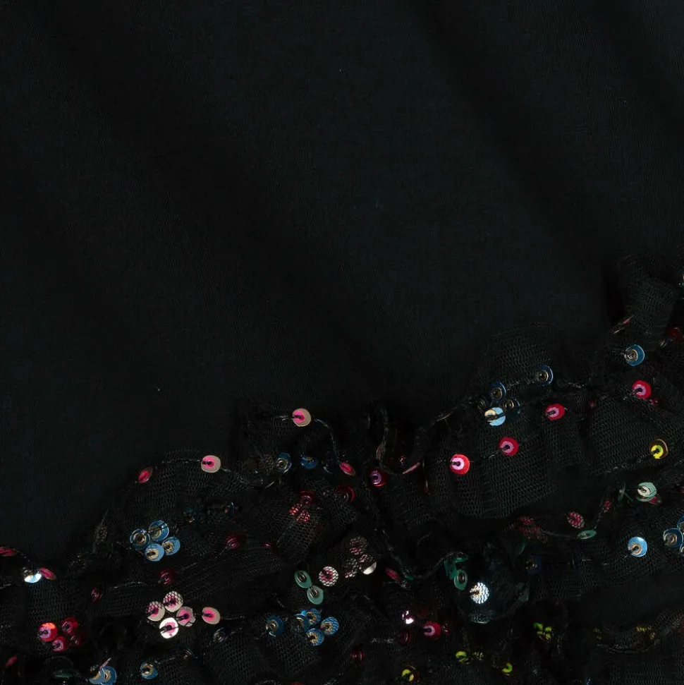 Girls Black Cotton Handbag Print Dress