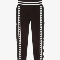 Girls Black Cotton Joggers