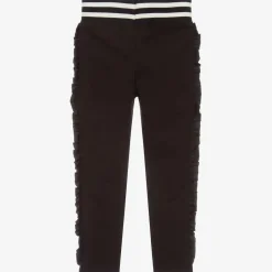 Girls Black Cotton Joggers