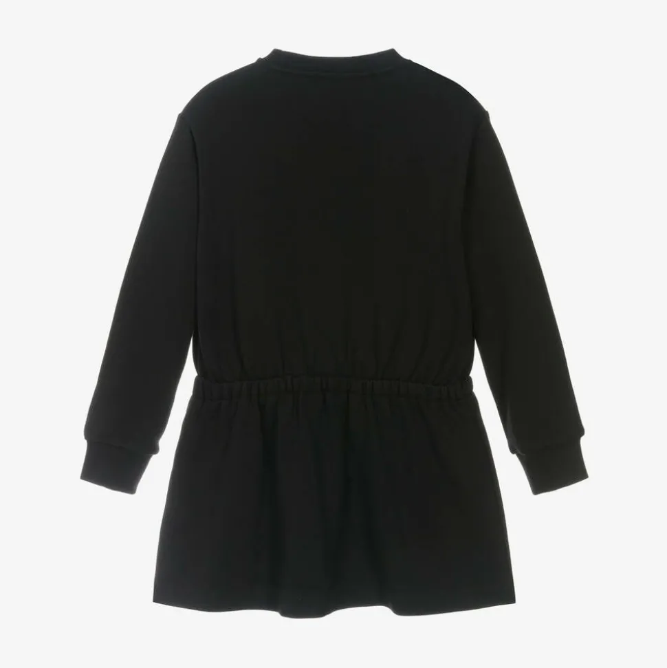 Girls Black Cotton Medusa Dress