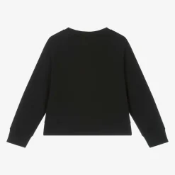 Girls Black Cotton Sweatshirt
