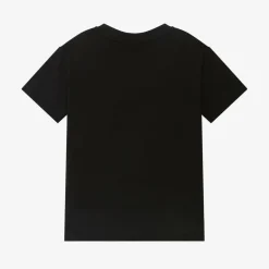 Girls Black Cotton T-Shirt