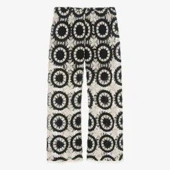 Girls Black Crochet Trousers