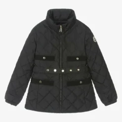 Girls Black Down Quilted Philanta Jacket
