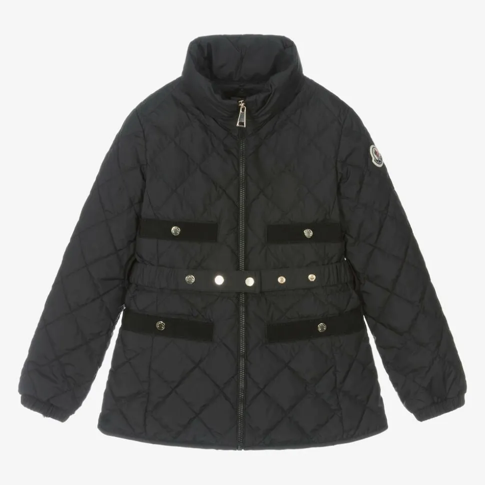 Girls Black Down Quilted Philanta Jacket