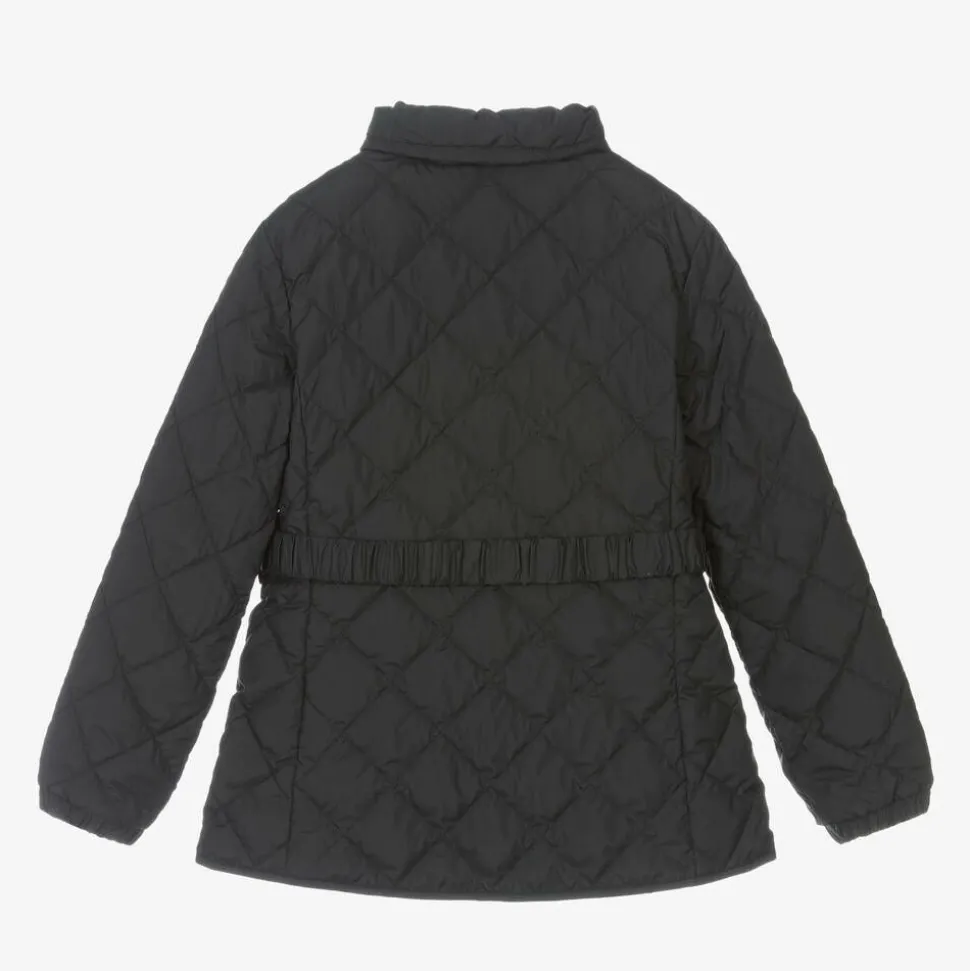 Girls Black Down Quilted Philanta Jacket