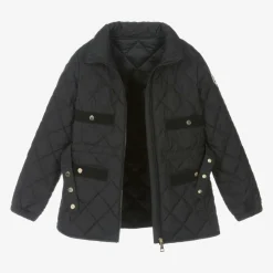 Girls Black Down Quilted Philanta Jacket