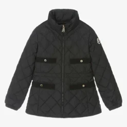 Girls Black Down Quilted Philanta Jacket