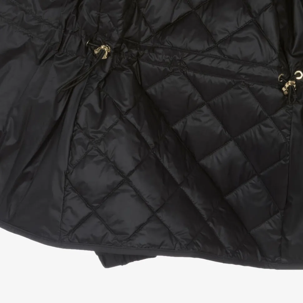 Girls Black Down Quilted Philanta Jacket