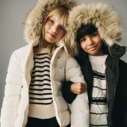 Girls Black Down-Padded Puffer Coat