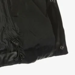 Girls Black Faux Leather Puffer Gilet