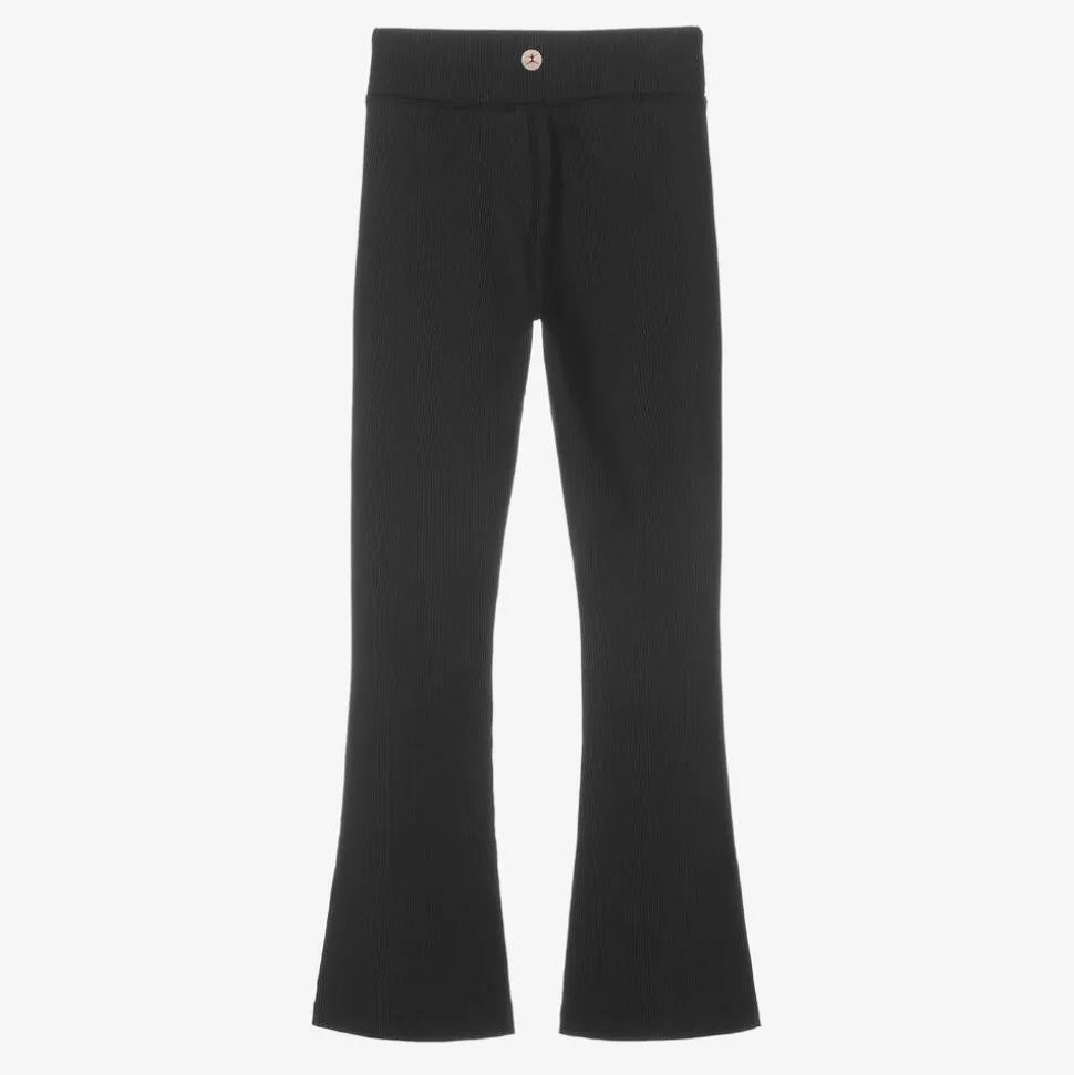 Girls Black Flared Leggings