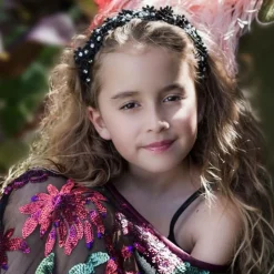 Girls Black Floral Hairband