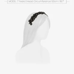 Girls Black Floral Hairband