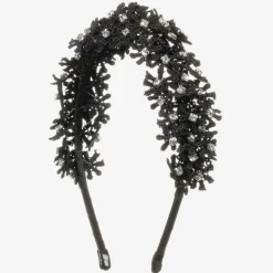 Girls Black Floral Hairband