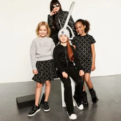 Girls Black Jersey Diamanté Zip-Up Top