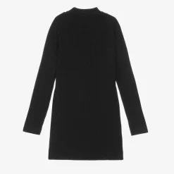 Girls Black Knitted Dress