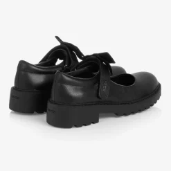 Girls Black Leather School Shoes