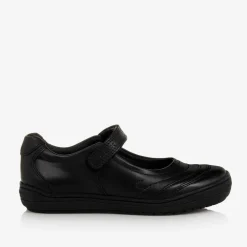 Girls Black Leather Shoes
