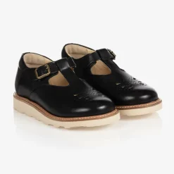 Girls Black Leather Shoes
