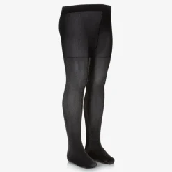 Girls Black Lurex Tights