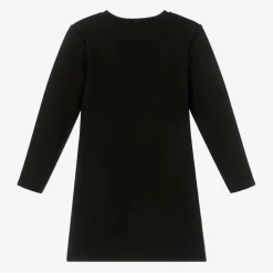 Girls Black Milano Jersey Diamanté Dress