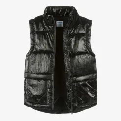 Girls Black Padded Gilet