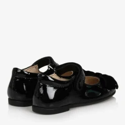 Girls Black Patent Leather Bow Shoes