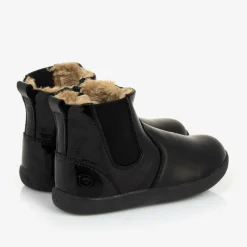 Girls Black Patent Leather Boots