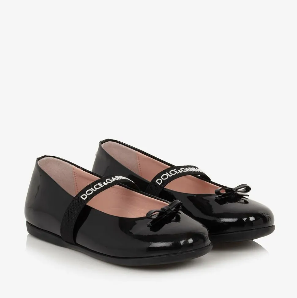 Girls Black Patent Leather Pumps