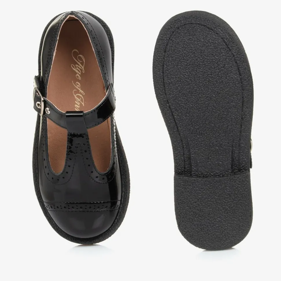 Girls Black Patent Leather Shoes