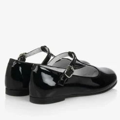 Girls Black Patent Leather T-Bar Shoes