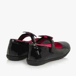 Girls Black Patent Leather Bar Shoes