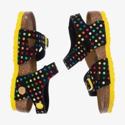 Girls Black Polka Dot Sandals