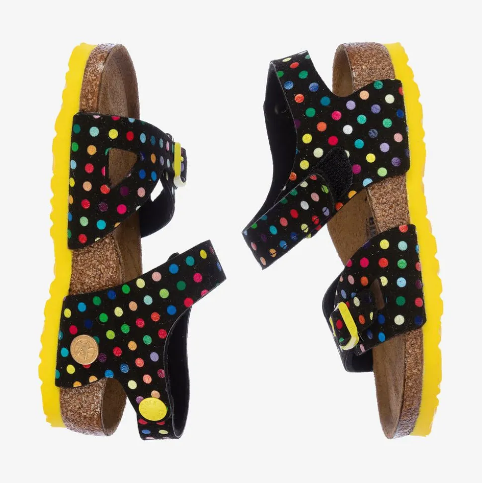 Girls Black Polka Dot Sandals