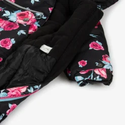 Girls Black Roses Snowsuit Set