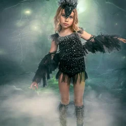 Girls Black Sequinned Tulle Costume