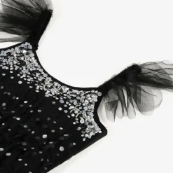 Girls Black Sequinned Tulle Costume