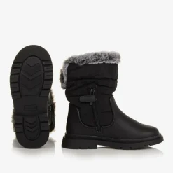 Girls Black Snow Boots