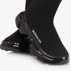 Girls Black Sock Trainers