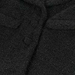 Girls Black Sparkly Bouclé Coat