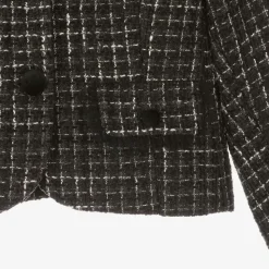 Girls Black Tweed Blazer
