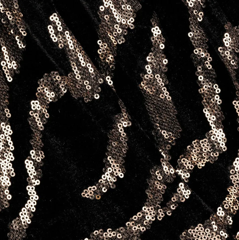 Girls Black Velour & Gold Sequin Skirt