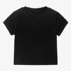 Girls Black Velour T-Shirt